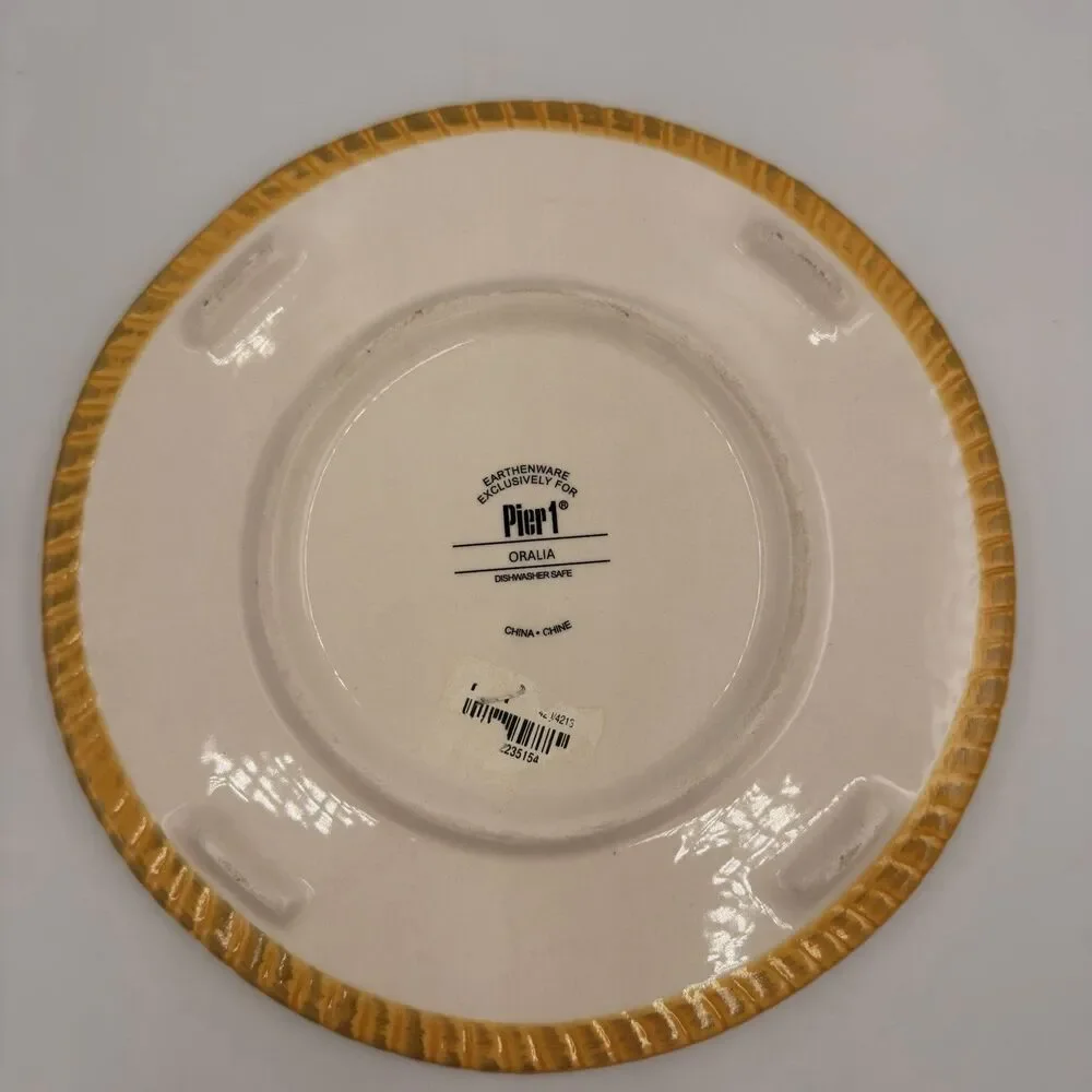 Pier 1 Oralia 8 3/8” Earthenware Trivet Hot Pad Floral Discontinued Tuscan